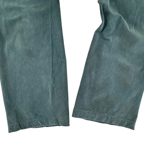 Vintage 2000 Banana Republic Corduroy Trouser Pants Mid Rise Wide Leg Teal | 6 - Picture 11 of 14